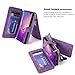 MODOS LOGICOS Case for Samsung Galaxy S10 Plus [Detachable Wallet Folio][2 in 1][Zipper Cash Storage][14 Card Slots 1 Photo Window] PU Leather Purse with Removable Inner Magnetic TPU Case - Purple