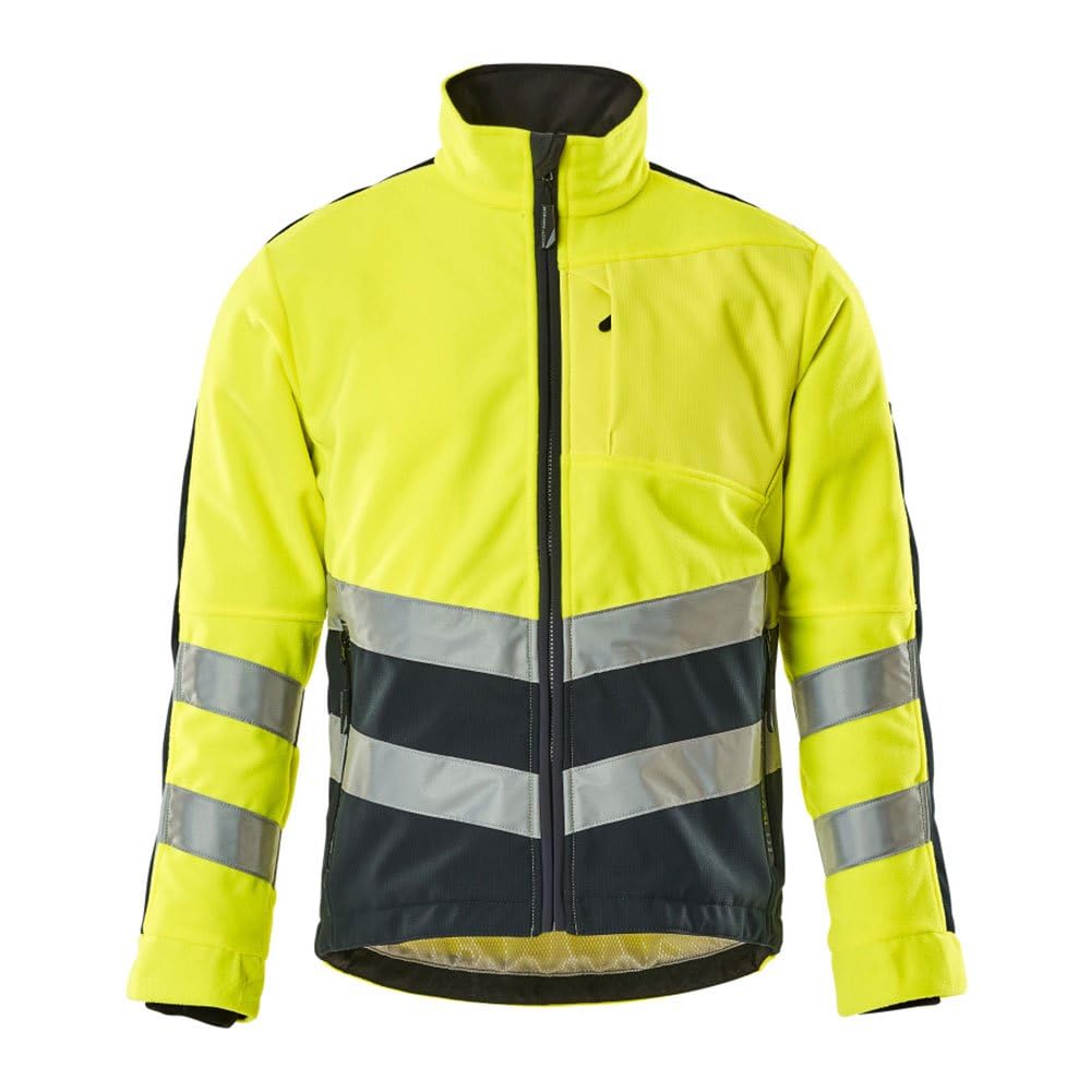 Mascot 15503-259-17010 Sheffield Safe Supreme Padded Lining Windproof and Water Repellent Class 2 Fleece Jacket, Size S, Hi-Vis Yellow/Dark Navy