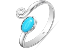 LeCalla 925 Sterling Silver Toe Rings for Women | Minimalist Open Adjustable Handmade Gemstone Toe-Ring | Women's Cuff Toe Ri