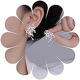 Ximdble Vintage Crystal Pearl Stud Earrings Rhinestone Star Earrings Boho Pearl Crystal Earrings Crystal Cluster Earrings for Women