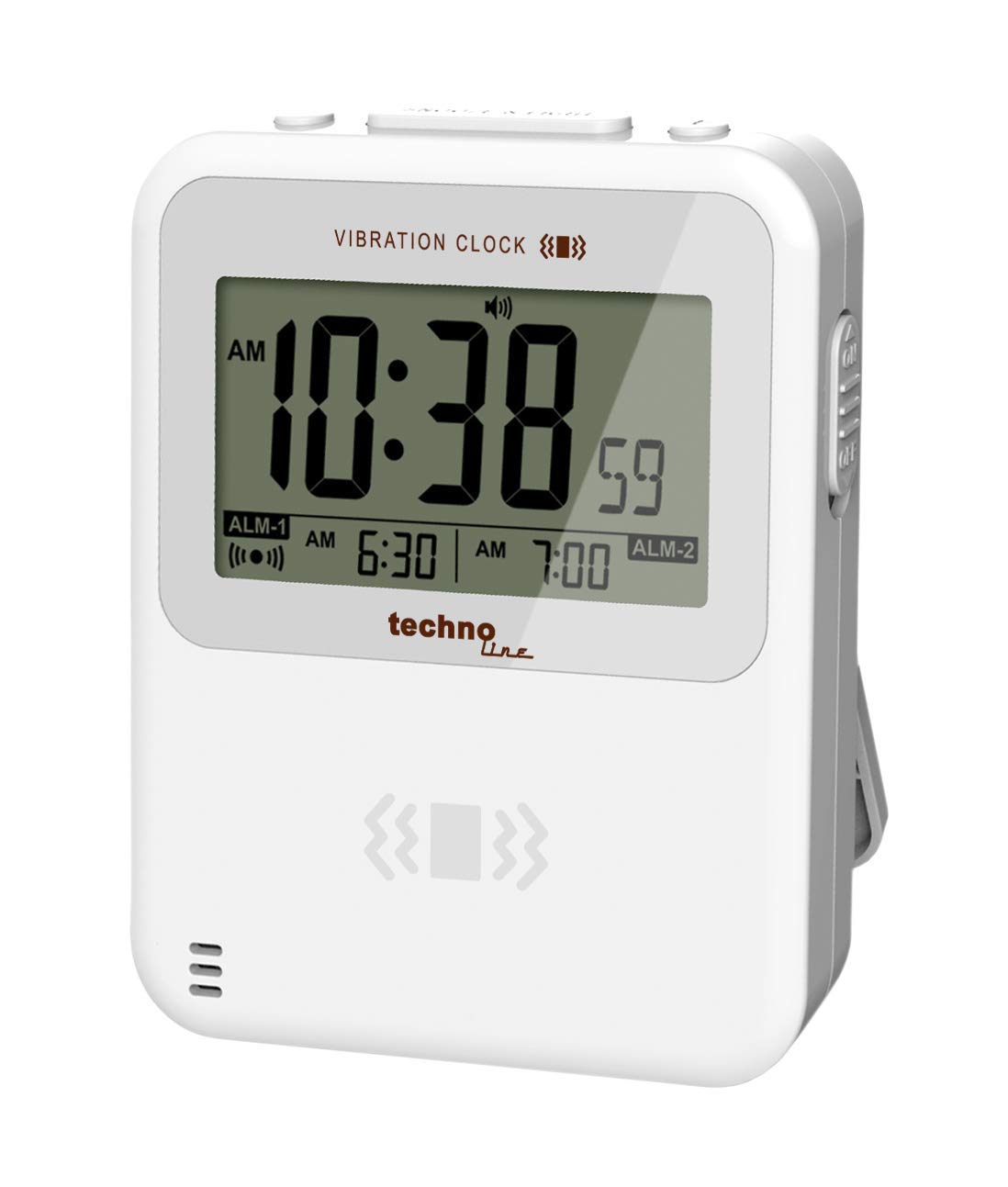 techno line WT 350 Quartz Alarm Clock White Alarm Times 2