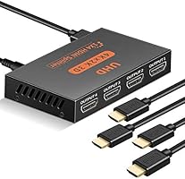 HDMI Splitter 1 in 4 Out, High Speed 4 Way HDMI Distribution Supports 3D 4K 1080P, HDMI Cable Splitter, Duplicate 4K HDMI...