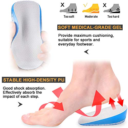Ailaka Gel Height Increase Insoles, Shock Absorption Heel Cushion Pads