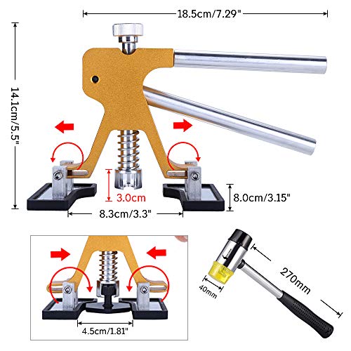 GLISTON Paintless Dent Puller Golden Dent Puller Kit, 35pcs Dent Remover Tools with Adjustable