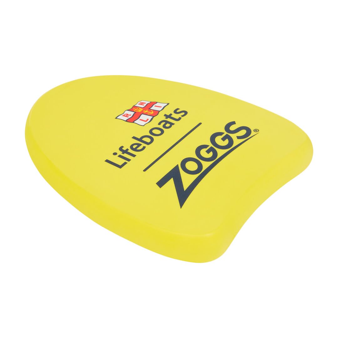 Zoggs RNLI x Mini Kickboard, Mini Easy Learn to Swim Float Kickboard - Yellow, 3-12 Years, 27.5 x 22 x 2.8 cm