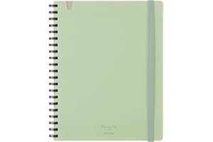 KOKUYO Graph Journal Notebook, Sooofa 7.2'' x 5.5'' Soft Ring Notebook for Women 4mm Grid Ruled, 80 Perforated Sheets, Green, B6 Notebook for Work Journals for Writing. Japan Import (SU-SV748S4-G)