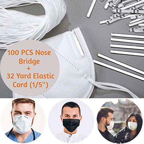 Nose Bridge for Mask, 100 Aluminum Strip Nose Bridge Wire with 32 Yard