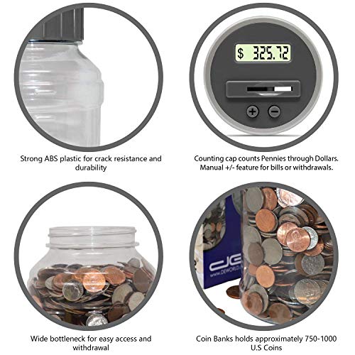 Teacher's Choice Digital Coin Bank, Savings Jar, and Piggy Bank