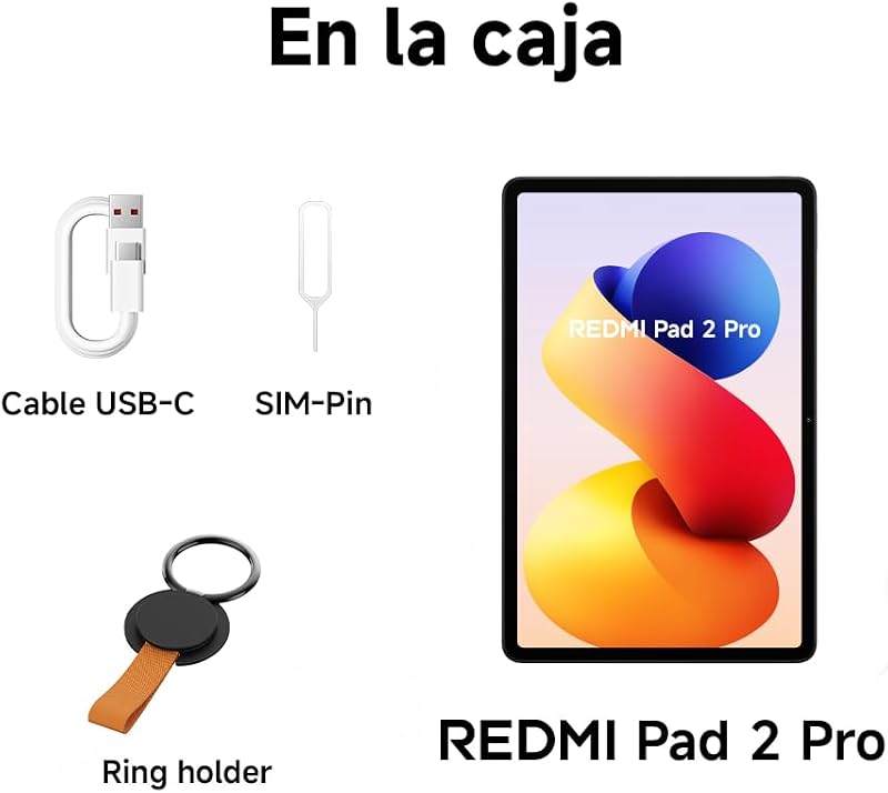 REDMI Pad 2 Pro - Tablet de 12,1" 2,5K (Snapdragon 7s Gen 4, 6GB de RAM, 128GB de ROM, WiFi 6 + Bluetooth 5,3, bateria de 12000 mAh, carregador não incluído), prateado (versão ES)