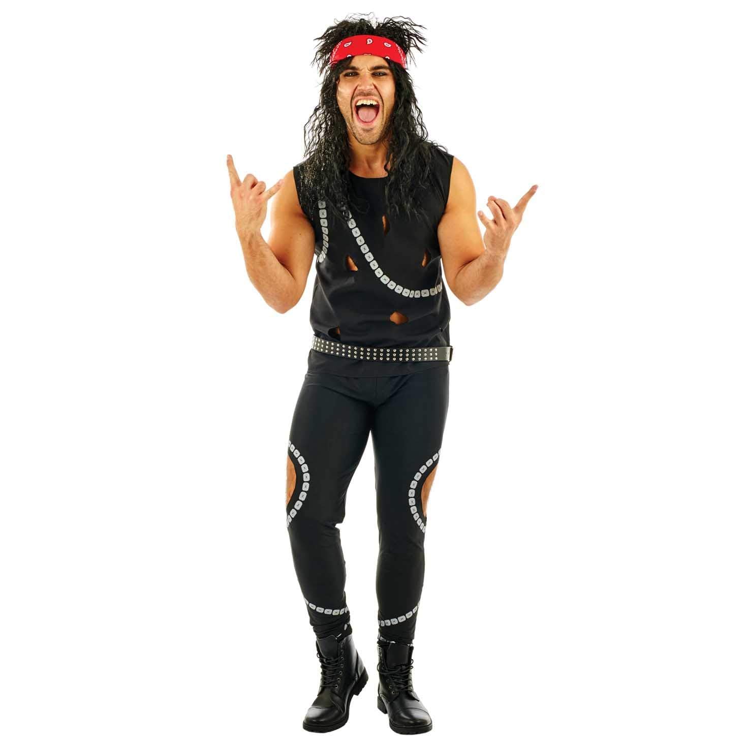 Fun Shack Glam Rock Costume for Men - 80s Rockstar Fancy Dress Outfit - Retro 80s Party Attire for Men, Medium