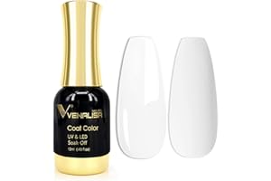 V VENALISA VENALISA Gel Nail Polish, 12ml Pure White Color Soak Off UV LED Nail Gel Polish Nail Art Starter Manicure Salon DIY at Home, 0.43 OZ