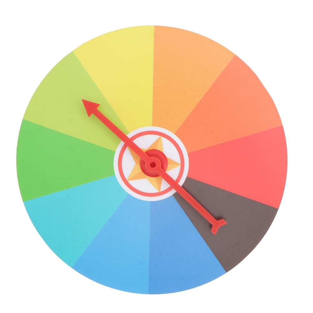 Garneck 1Pc Roulette Wheel Game Set, Rainbow Spinning Wheel Game, 7.5'' Fortune Spinning Prizes Wheel for Teaching Activity CArnival Party Trade Show