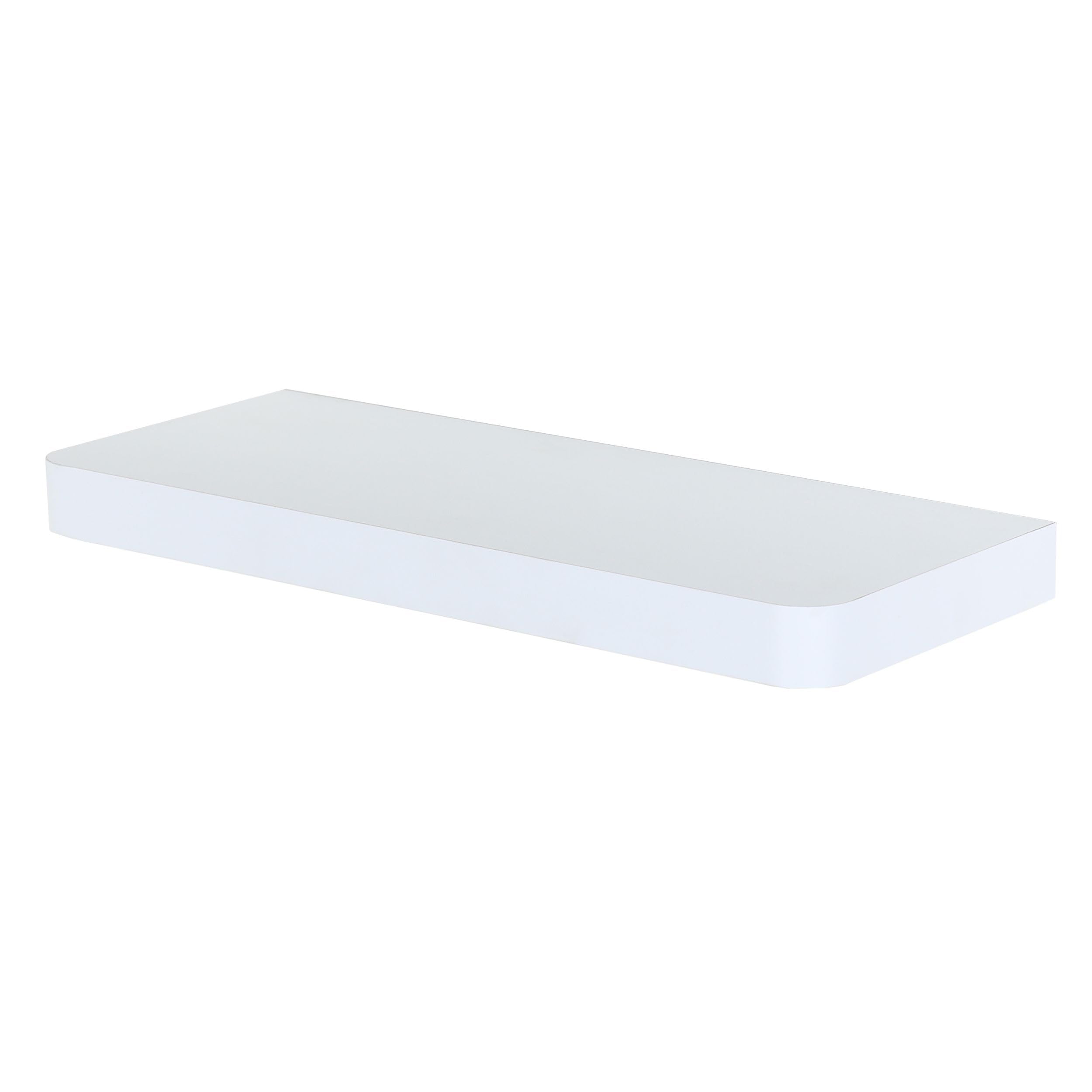 Core Products Arran Medium Chunky Floating Shelf Kit, White Shelving, Foil-Wrapped Finish