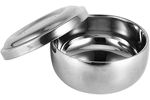 SONEW Shaving Soap Bowl With Lid for Men, Stainless Steel Shaving Soap Cup Shaver Cleansing Foam Bowl Face Beard Shaving Accessories Tools