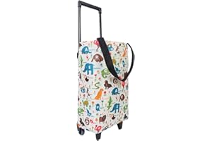 HOSDZOU Small Collapsible Shopping Cart,Shopping Cart with Wheels,Folding Portable Bag,Waterproof Rolling Bag,Trolley Tote Stair Climbing for Traveling,Gift for Women,Older (Cartoon)