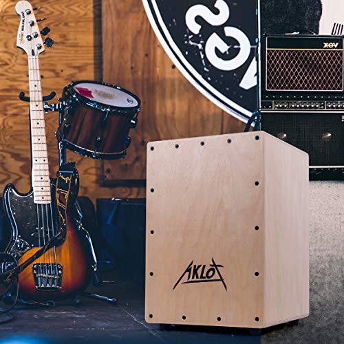 AKLOT Cajon Box Drum Wooden Percussion Box with Internal Adjustable