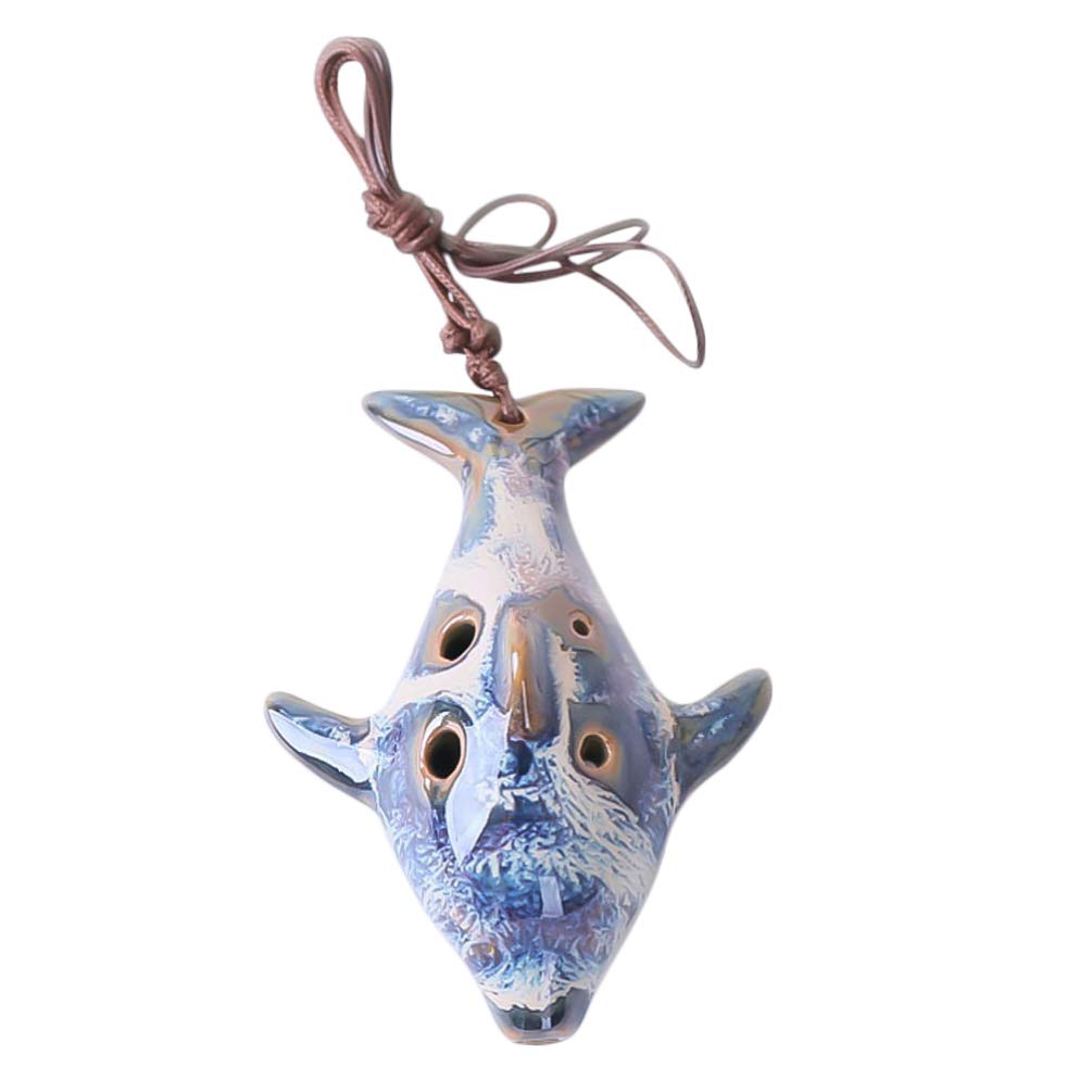 Classic 6 Holes Ocarina Alto C Ceramic Ocarina for Music Instrument Learner Fans Random Color