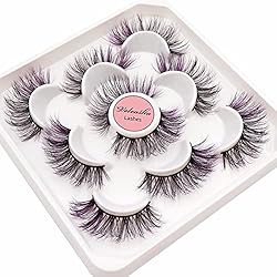 Veleasha Colored Lashes 5D Fluffy Faux Mink Lashes