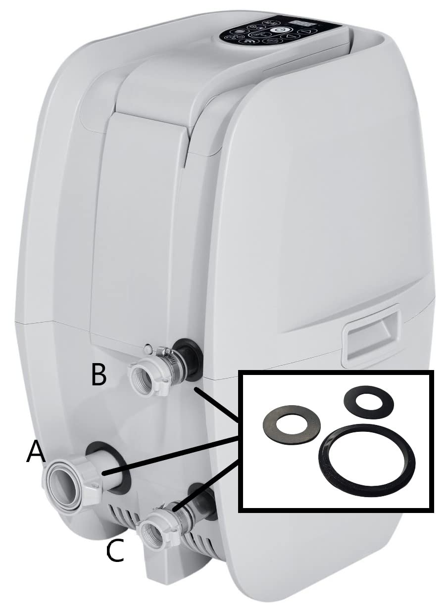 HeadSeal™ Silicone A, B & C Seal Set – Precision Coupler Replacement seal Repair Kit for Lay-Z-Spa & SaluSpa AirJet Heater pumps – Enhances Durability & Performance.