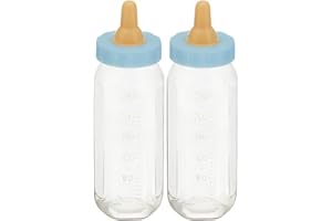 UNIQUE Blue Fillable Baby Bottle Favor - 5" (2 Ct.) - Adorable & Versatile Event Keepsakes - Perfect for Baby Showers, Gender Reveals, and Special Occasions