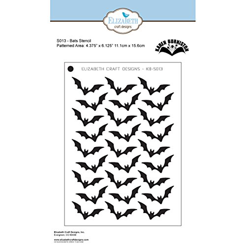 Elizabeth Craft Designs Bats Stage It Stencil, Synthetic Material, Transparent, 18.5 x 13.8 x 0.1 cm