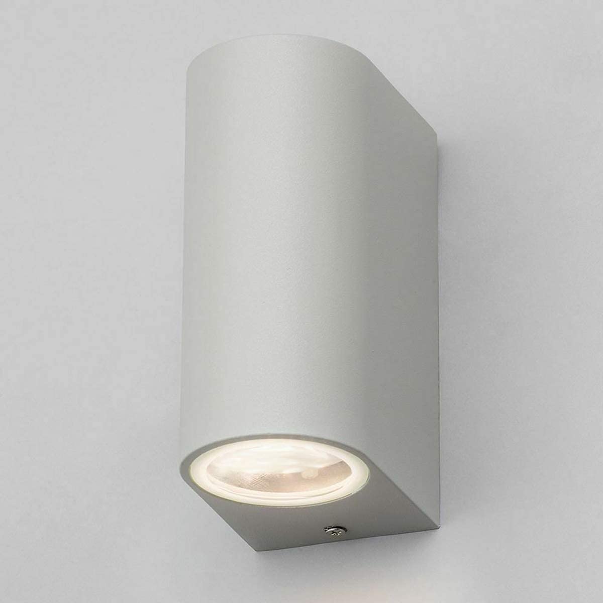 CGC Lighting Silver Matt Anthracite Grey Curved Up Down Rectangular Modern Spotlight Wall Light Outdoor Indoor Garden Patio Door Terrace Weatherproof