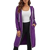 DUOYANGJIASHA Womens Hoodies Zip Up Sweatshirts Oversized 2026 Fashion Long Hooded Fall Winter Fleece Jackets with Pockets