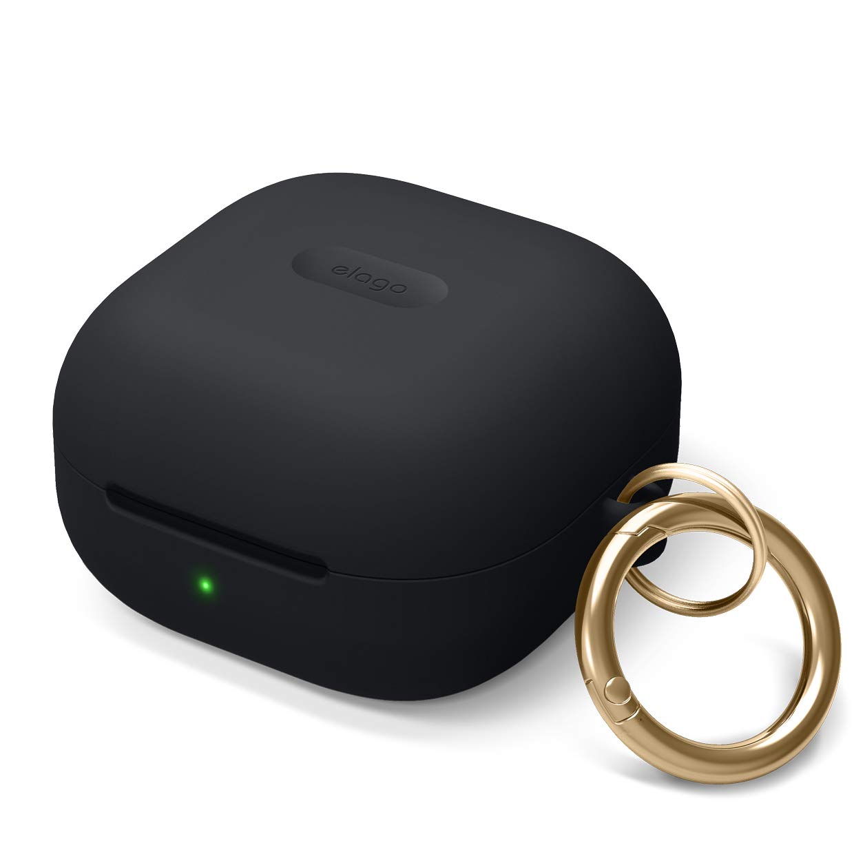 elago Silicone Case with Keychain Compatible with Samsung Galaxy Buds FE (2023), Buds2 Pro (2022)/ Compatible with Galaxy Buds2, Buds Pro (2021)/ Galaxy Buds Live (Black)