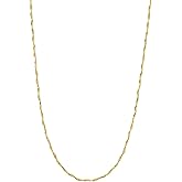 Primavera Italy Twisted Chain Necklace, 24KT Gold Over Sterling Silver, 18-Inch with Lobster Clasp