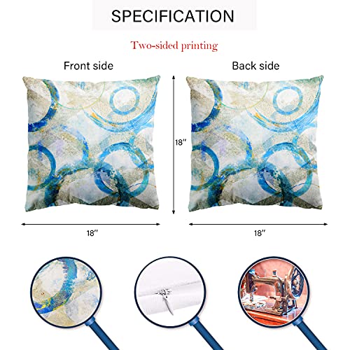 Abstract Throw Pillow Covers, Decorative Throw Pillow Cases for Couch Bed Car, Two Sides Print Geometry Pillowcases, Modern Living Room Decor Cushion Protector, Set of 2, 18\