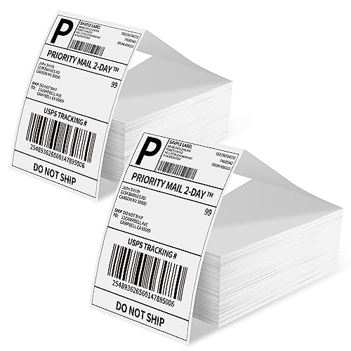 Phomemo 1000 Labels 4x6 Compatible with MUNBYN, Phomemo, Polono, BPA Free Thermal Labels for DHL, UPS, DPD-100x150mm