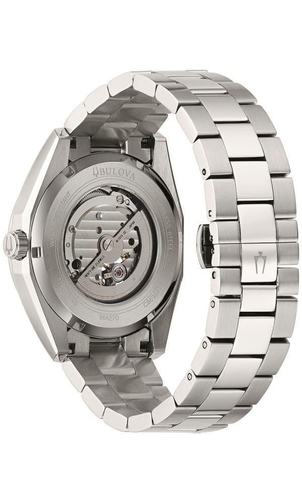Bulova Men's Classic Surveyor 3-Hand Automatic Watch, Hack Feature, Luminous Hand, Open Aperture, Screw-Back Case, 42mm