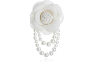 GYRMMUE Vintage Camellia Pearl Tassel Brooches Bracelet Bohemian Pearl Safety Pins Bracelets Flower Hairpin Headpieces Shawl Pins Dainty Elegant Lapel Pin Wedding Party Dress Accessories for Women