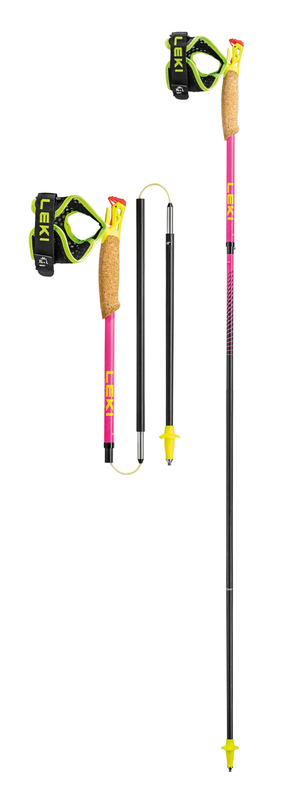 Leki Ultratrail FX.One Superlite, Neon Pink/Neon Yellow/Natural Carbon - 110cm
