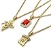 Mens 14k Gold Plated High Fashion Hip Hop Jesus, Angel, Red Ruby Pendant 3mm 24