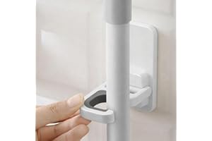 3-Pack Broom and Mop Holder Wall Mount, No-Drill Self-Adhesive Cleaning Tool Organizer, Space-Saving Handle Hangers for Home 