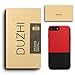 Iphone 7 Plus Slider Case, SameTech Luxury Hit Color Patchwork Hard PC Case 2 IN 1 splicing Case Cover+ 1pcs Tempered Glass tempered glass Screen Protector (Red&Black)