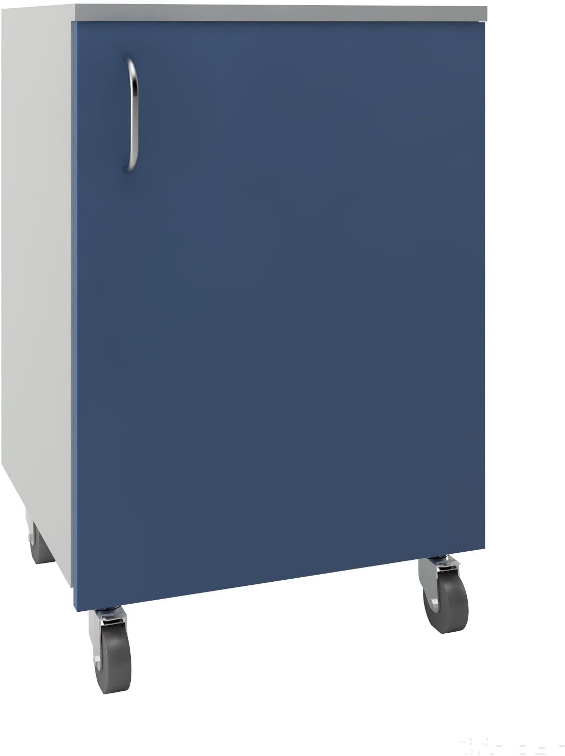 MOMOLINEMD-60-1A Underbench Cabinet on Castors with One Door, Blue and Grey