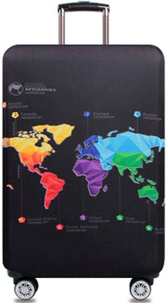 Metyou Travel Suitcase Protector Zipper Suitcase Cover Washable Print Luggage Cover 18-32 Inch (S, World map)