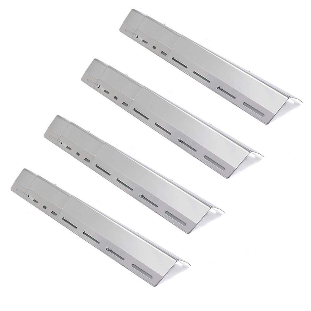 LOKHING Universal Replacement Heavy Duty Adjustable Stainless Steel Heat Plate Shield, Heat Tent, Flavorizer Bar, Burner Cover, Flame Tamer for Most Gas BBQ Grill, Extends from 30CM to 72CM L, 4 Pack