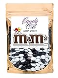 Black and White m&m 2 Pound Milk Chocolate in CandyOut Sealed Stand Up Bag
