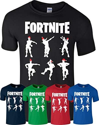 Fortnite T Shirt Gamer Celebration Dance Christmas Xmas Gift Top PS4 Mens Kids Boys