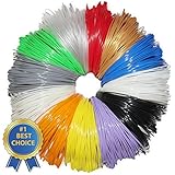 3D Pen Filament Refills - 50 STENCIL EBOOK &amp; BONUS GLOW IN THE DARK COLOR INCLUDED - 1.75mm ABS - 240 Linear Feet Total of 12 Different Colors in 20 Foot Lengths