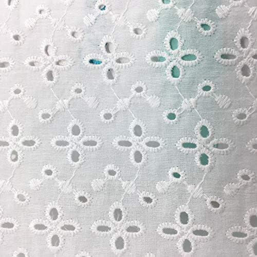 生地 限定タイムセール 布 綿100 白い綿布生地 刺繍透かしレース おしゃれ ハンドメイド 材料 衣装 ドレス 手芸 手作り Diy 1m ワンピース カーテン 長さ 縫製用 幅130cm