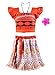 Okidokiyo Little Girls Princess Moan Costume Two-Piece Dress up(Orange, 4 Years)