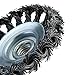 TILAX 4 Inch Wire Wheel Brush, Knotted Twist for Grinders and Angle Grinder, 5/8 Inch-11 Threaded Arbor, 0.020 Inch Carbon Steel, Heavy-Duty Metal Conditioning