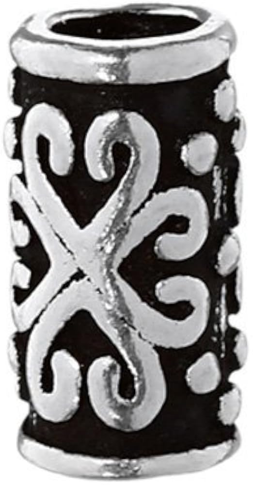 NKlaus Hair Accessories Beard Bead ZARA Medieval Bead 925 Sterling Silver Curly Bead 6394