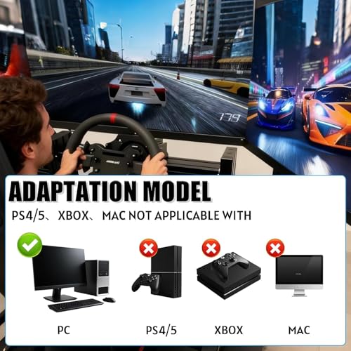 64Bit PC USB Handbrake, SIM Racing Games Handbrake for Logitech G25 G27 G29 T500 T300 FANATECOSW DIRT RALLY, 2M Nylon Cable Black