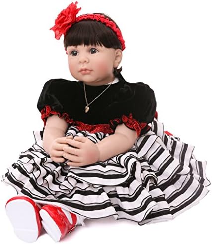 Ladora 23'' Soft Body Lifelike Adorable Doll with Moveable Arms Les for 6+ Children Dolly Toy AMC17005