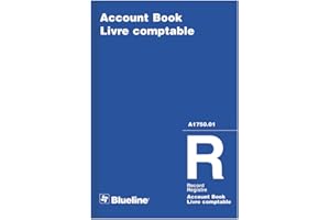 Blueline Account Book, Perfect Binding, Record, 100 Numbered Pages, 8-1/4" x 5-5/8", Blue (A1750.01)